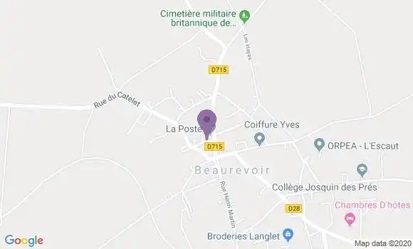 Localisation Banque Postale Agence de Beaurevoir