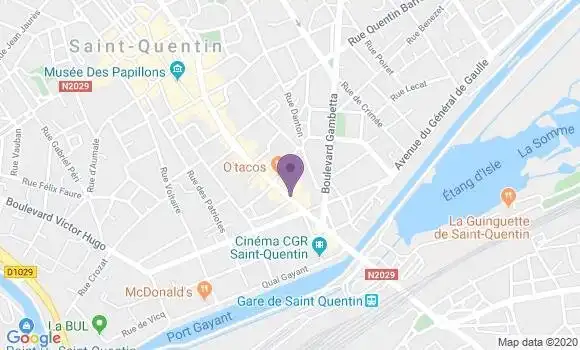 Localisation Banque Postale Agence de Saint Quentin Jean Bart