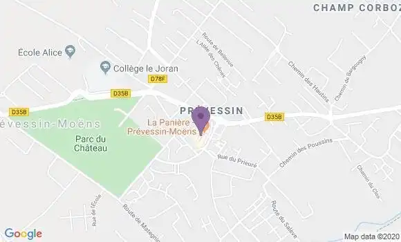 Localisation Banque Postale Agence de Prevessin Moëns
