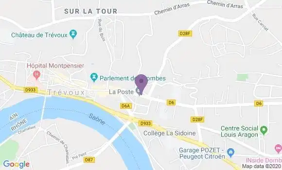 Localisation Banque Postale Agence de Trévoux