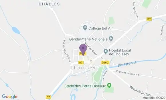 Localisation Banque Postale Agence de Thoissey