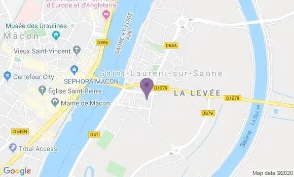 Localisation Banque Postale Agence de Saint Laurent sur Saône