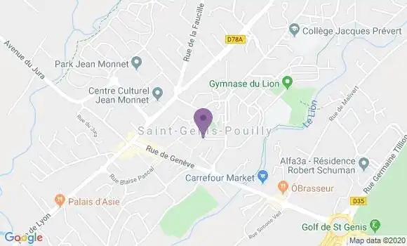 Localisation Banque Postale Agence de Saint Genis Pouilly
