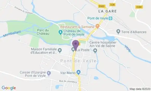 Localisation Banque Postale Agence de Pont de Veyle