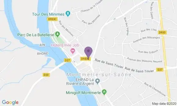 Localisation Banque Postale Agence de Montmerle sur Saône