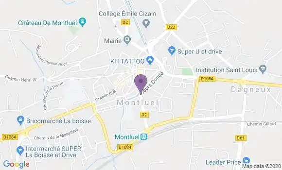 Localisation Banque Postale Agence de Montluel
