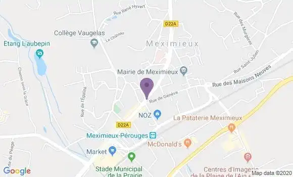 Localisation Banque Postale Agence de Meximieux