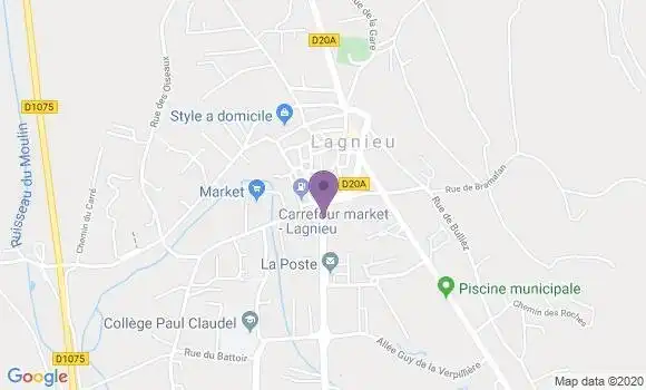 Localisation Banque Postale Agence de Lagnieu