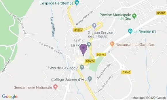 Localisation Banque Postale Agence de Gex