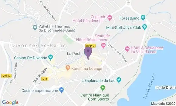 Localisation Banque Postale Agence de Divonne les Bains