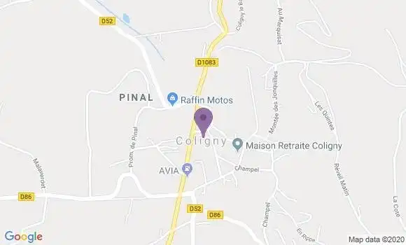 Localisation Banque Postale Agence de Coligny