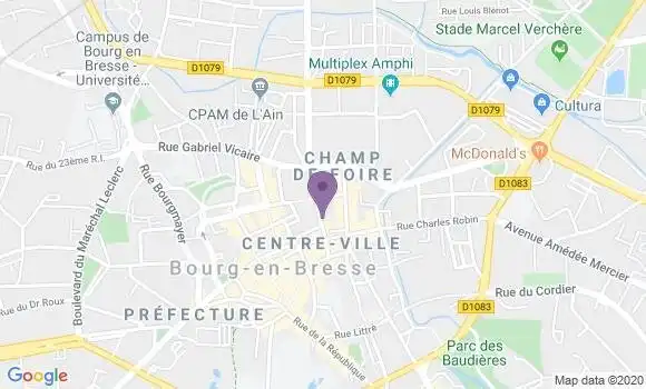 Localisation Banque Postale Agence de Bourg en Bresse Fontaine Bernard