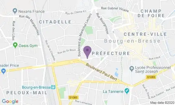 Localisation Banque Postale Agence de Bourg en Bresse Muscat