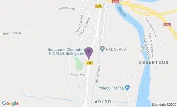 Localisation Banque Postale Agence de Bellegarde sur Valserine Arlod