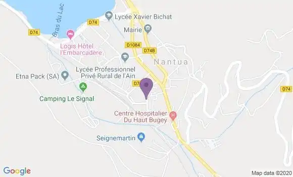 Localisation Banque Postale Agence de Nantua