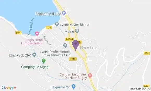 Localisation Crédit Agricole Agence de Nantua