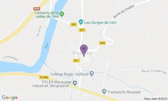 Localisation Crédit Agricole Agence de Poncin