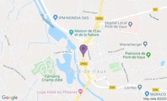 Localisation Crédit Agricole Agence de Pont de Vaux