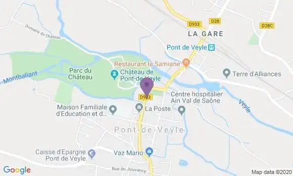 Localisation Crédit Agricole Agence de Pont de Veyle