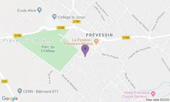 Localisation Crédit Agricole Agence de Prévessin Moëns