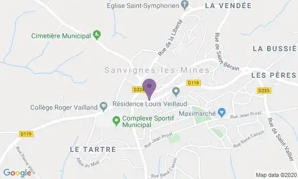 Localisation Crédit Agricole Agence de Sanvignes les Mines