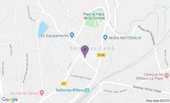 Localisation Crédit Agricole Agence de Sathonay Camp
