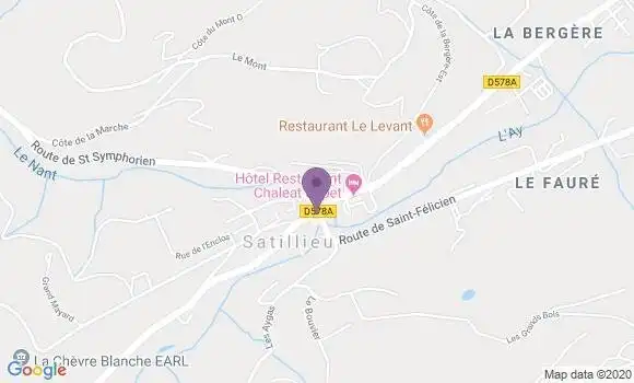 Localisation Crédit Agricole Agence de Satillieu