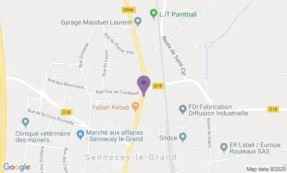 Localisation Crédit Agricole Agence de Sennecey le Grand
