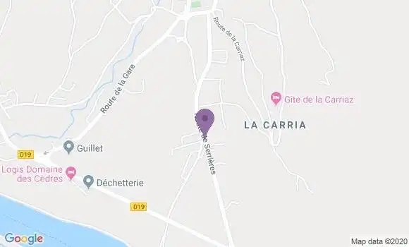 Localisation Crédit Agricole Agence de Serrières de Briord