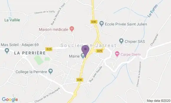Localisation Crédit Agricole Agence de Soucieu en Jarrest