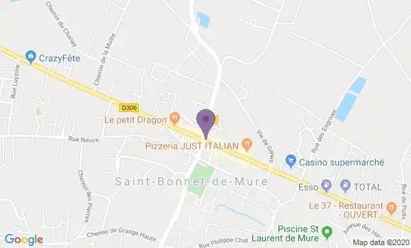 Localisation Crédit Agricole Agence de Saint Bonnet de Mure