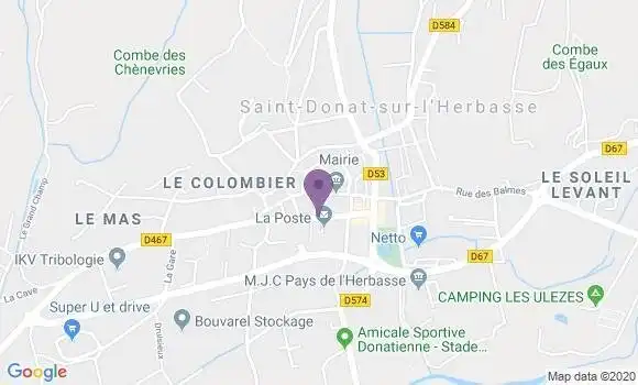 Localisation Crédit Agricole Agence de Saint Donat sur l