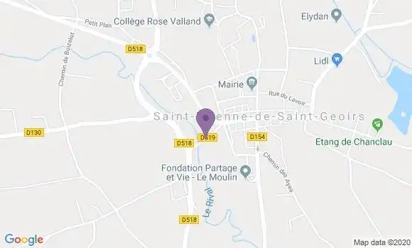 Localisation Crédit Agricole Agence de Saint Etienne de Saint Geoirs