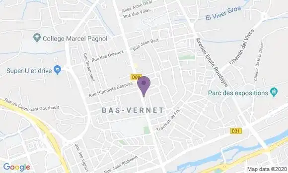 Localisation LCL Agence de Perpignan Bas Vernet