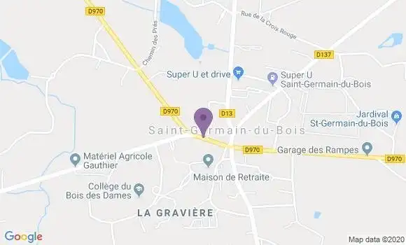 Localisation Crédit Agricole Agence de Saint Germain du Bois
