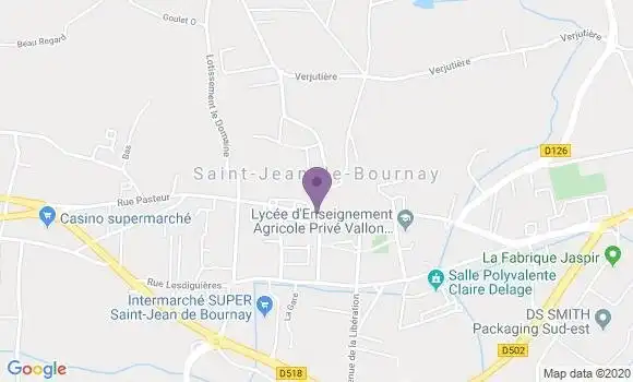 Localisation Crédit Agricole Agence de Saint Jean de Bournay
