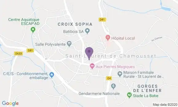 Localisation Crédit Agricole Agence de Saint Laurent de Chamousset