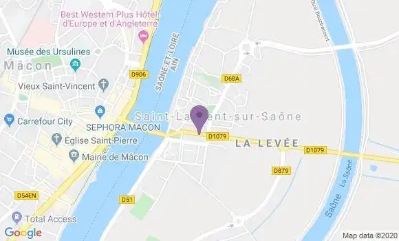 Localisation Crédit Agricole Agence de Saint Laurent sur Saône