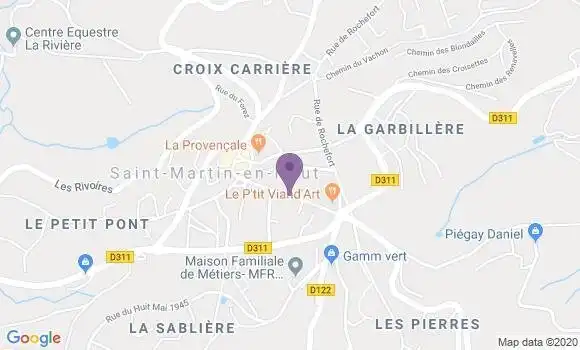 Localisation Crédit Agricole Agence de Saint Martin en Haut