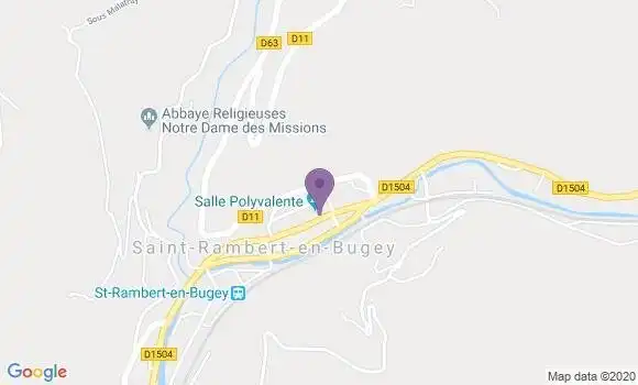 Localisation Crédit Agricole Agence de Saint Rambert en Bugey