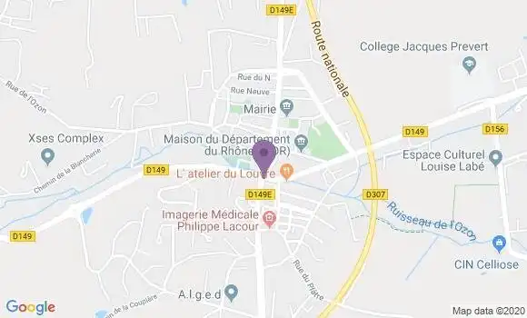 Localisation Crédit Agricole Agence de Saint Symphorien d