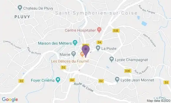 Localisation Crédit Agricole Agence de Saint Symphorien sur Coise