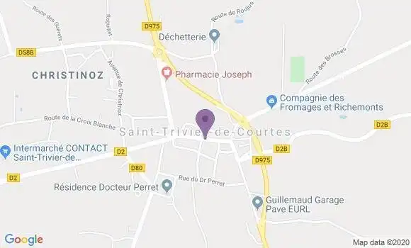 Localisation Crédit Agricole Agence de Saint Trivier de Courtes