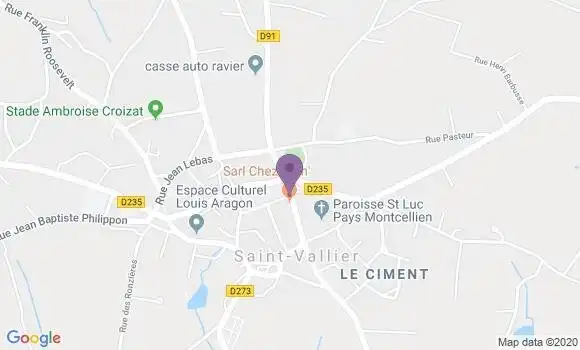 Localisation Crédit Agricole Agence de Saint Vallier