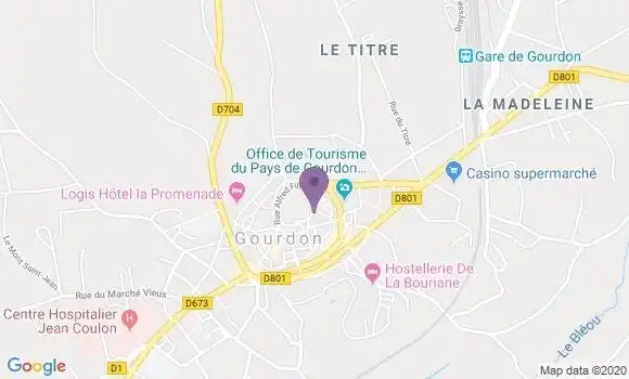Localisation LCL Agence de Gourdon