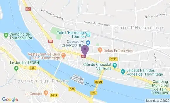 Localisation Crédit Agricole Agence de Tain l