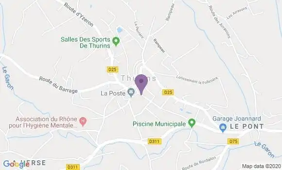 Localisation Crédit Agricole Agence de Thurins