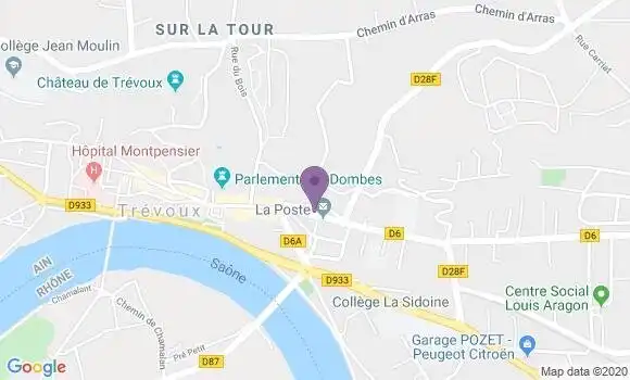 Localisation Crédit Agricole Agence de Trévoux