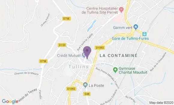 Localisation Crédit Agricole Agence de Tullins