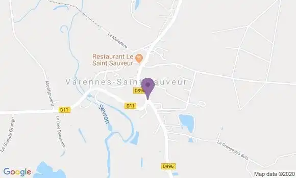 Localisation Crédit Agricole Agence de Varennes Saint Sauveur